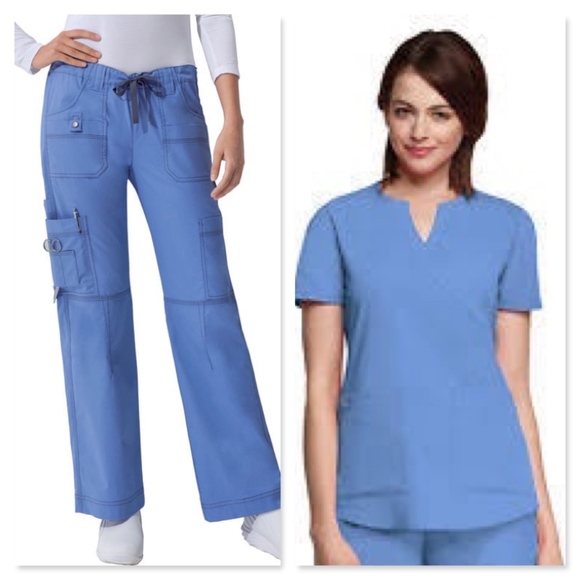 Dickies Tops - Ciel Blue Scrub Set: 1 Pair of Pants and 2 Tops